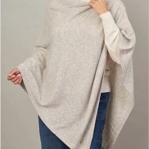 Lemonwood 100% Cashmere Poncho neutral quiet luxury ethically sourced